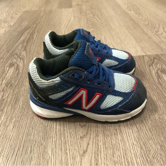 New Balance 990v5 Sneaker Toddler Size 5.5M Andromeda Blue/Red IC990NC5‎ - Picture 2 of 9